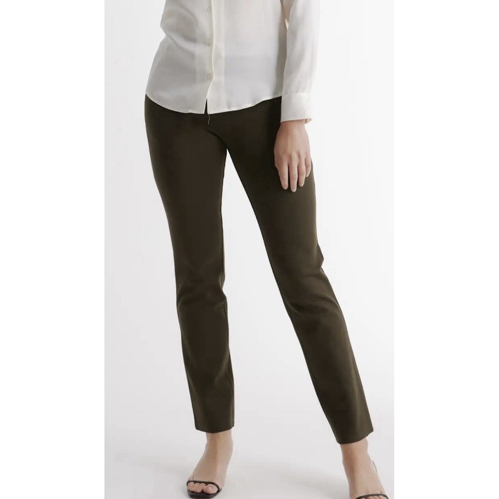 Quince Ultra-Stretch Ponte Straight Leg Pants Women's Size‎ XL Olive Green #O8-3